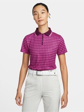 NWT Nike Tour Women's Dri-FIT Short-Sleeve Printed Golf Polo Size Large